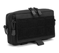 Pochette d'administration Tactique Molle, Nylon 1000D découpé au Laser, Pochette de Rangement Quotidienne avec Poches en Filet, Poche Utilitaire Horizontale pour Gilet, Sac, Ceinture (Black)