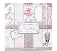 Stamperia Bloc Papier Scrap Double Face 10 Feuilles 30,5x30,5 (12"x12") - Wedding noir/blanc SBBL18