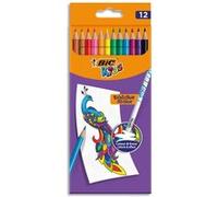 BIC Crayons de couleur Evolution Illusion effaçables – Lot de 12