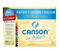 Pochette de 12 feuilles de couleur Canson Mi-teintes vives G