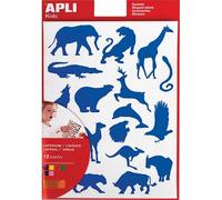 Pochette de 12 feuilles de gommettes sur la thématique des animaux sauvages