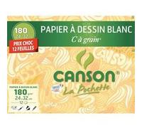Canson-Infinity Pochette 12 feuilles papier "C" à grain 24 x 32 cm 180 g G
