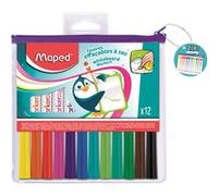 Maped – Marker’Peps 12 feutres effaçables à sec – Pointe 1,5 mm – Trousse zippée
