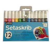 Pochette de 12 feutres pour tissus SETASKRIB couleurs assorties - assortis G