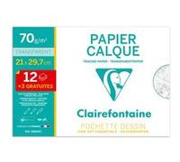 Pochette de 15 feuilles de papier calque A4 Clairefontaine 21 x 29,7 cm Transparent Transparent G