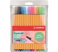 Pochette de 15 stylos feutres Stabilo Point 88 Pastels G