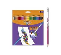BIC Crayons de couleurs effaçables Kids Evolution Illusion - Lot de 24