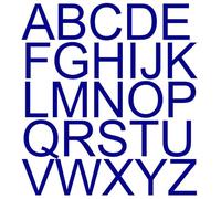 Pochette de 264 lettres adhésives alphabet hauteur 1cm - Bleu foncé