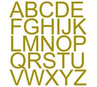 Pochette de 264 lettres adhésives alphabet hauteur 1cm - Doré métallisé