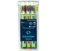 Schneider Optics Fineliner Xpress G Pointe fine 0,8 mm Pochette de 3 Noir/Rouge/Bleu