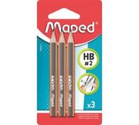 Pochette de 3 mini crayons graphite Maped Black'Peps HB G