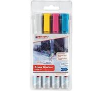 Pochette de 4 marqueurs E-95 pour surfaces en verre - pointe ogive 1,5-3 mm EDDING