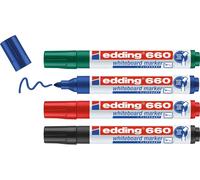 Pochette De 4 Marqueurs Effaçables À Sec Pointe Ogive Assortis E-660 4304000