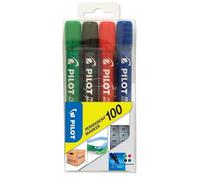 Pilot – Marqueur permanent Marker 100 – Pointe conique 4,5 mm – Pochette de 4
