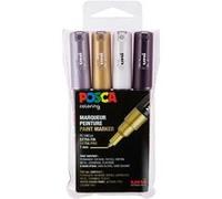 Pochette de 4 marqueurs Posca PC-1MC | pointe extra-fine conique