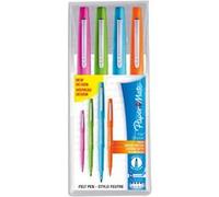 Pochette de 4 stylos feutre Paper Mate Flair Fun turquoise, orange, rose fuchsia, vert pomme G