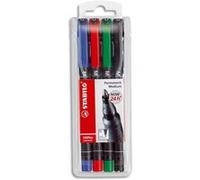 STABILO OHPen marqueur universel permanent pointe ogive moyenne 1 mm couleurs assorties étui de 4