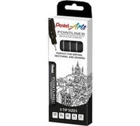 Pochette de 5 feutres de dessin - Pointliner - Dessin et écriture - Assortiment - Pentel Arts