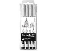 Graph'it Fine Liner – Pochette 6 feutres noirs, encre pigmentée (0.05-0.1/0.2-0.3/0.5-0.8)