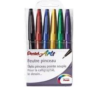 Pochette de 6 Feutres pinceau Pentel Brush Sign Pen Funny Multicolore E