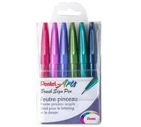 Pochette de 6 Feutres pinceaux Pentel Brush Sign Pen Trend