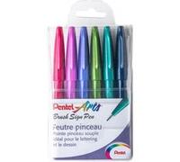 Pochette de 6 Feutres pinceaux Pentel Brush Sign Pen Trend Multicolore E