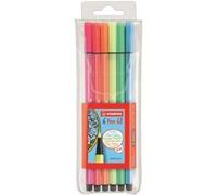 STABILO Feutre de dessin Pen 68 – Pochette de 6, pointe moyenne, coloris assortis