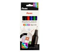 Pochette de 6 feutres techniques Pentel Pointliner Colour Dye Ink S40 Pointe 0,4 mm