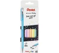 Pochette de 6 Rollers encre gel pastel Pentel Multicolore E