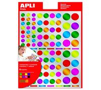 Generique – Gommettes Apli Kids 13529 – 624 pastilles métallisées rondes, 6 feuilles
