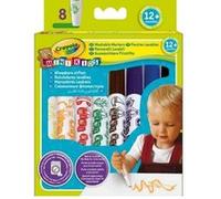 Crayola – Kit de 8 feutres lavables – Pointe arrondie et épaisse – Différentes couleurs – 12 mois+
