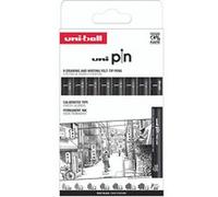 Feutres dessin et écriture - UNI-BALL - Uni Pin - Noir - 8 pointes différentes