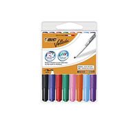 BIC Feutres pour tableau blanc Velleda 1741 – Effaçables à sec, pointe conique moyenne, pochette 8