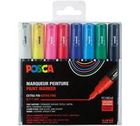 Pochette de 8 marqueurs Posca PC-1MC | pointe extra-fine conique