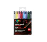 POSCA Marqueurs PC1MR 181708 – Pointe extra-fine calibrée – Lot de 8 couleurs de base