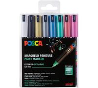 Posca Marqueurs PC1MR – Pointe calibrée extra-fine – Couleurs métallisées – Set de 8