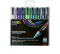 Posca Marqueurs PC5M – Pointe conique moyenne – Set de 8 couleurs assorties