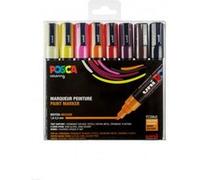 Posca Marqueur – couleurs chaudes assorties – pointe cônique 1,8 à 2,5 mm – Boîte de 8