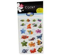 Pochette de 8 planches, 160 stickers déco 3D Cooky, thème : les animaux G