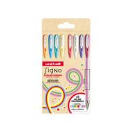 Pochette de 8 stylos roller Uni Ball Signo Pastel 0,7 mm