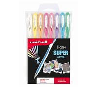 Pochette de 8 stylos roller Uni Ball Signo Pastel 0,7 mm Multicolore E