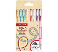 Mitsubishi Pencil Uni-ball Pochette de 8 stylos roller Signo Pastel 0,7 mm Multicolore