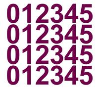 Pochette de 80 chiffres adhésifs hauteur 8 cm - Bordeaux