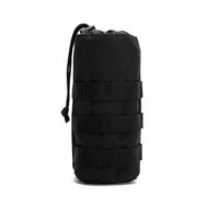 Pochette de camping Molle pour bouteille d'eau, 1000D en nylon tactique militaire avec cordon de serrage réglable, s'adapte à la plupart des bouteilles standard (noir)