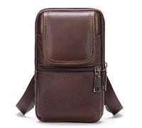Pochette de Ceinture Cuir pour Téléphone Portable, Sacoche Homme Bandouliere Imperméable, Sac Banane de Randonnée Universel Poche Voyage Holster Sac de Messager Sac Porte épaule Housse de Transport