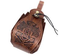 Pochette de ceinture en cuir Renaissance - Pochette en similicuir à cordon,Pochette en similicuir médiéval, sac à main portable avec cordon de serrage, sac de dés de poche de ceinture vintage pour Hal