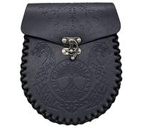 Pochette de ceinture en cuir steampunk sac banane médiéval en cuir pochette banane sac banane vintage sac ceinture pochette en cuir fait main, Dragon noir.