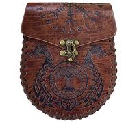 Pochette de ceinture en cuir steampunk sac banane médiéval en cuir pochette banane sac banane vintage sac ceinture pochette en cuir fait main, Dragon marron