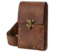 Pochette de Ceinture Médiévale en Cuir, Pochette à Bandoulière Steampunk, Sac Banane Imprimé Médiéval, Sacoche Vintage pour Téléphone Portable, Portefeuille pour Randonnée Camping Moto Vélo Sport