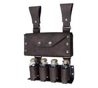 Pochette de Ceinture médiévale, Sac de Ceinture en Simili Cuir, Pochette médiévale d'alchimie avec 4 flacons Potion en liège, Sac latéral Magicien la Renaissance Viking Nordique, Costume d'h